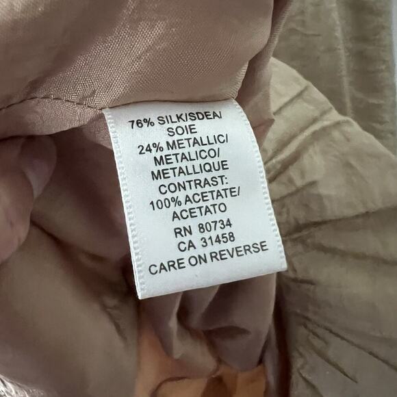 BCBG Max Azria Party Dress 6 Gold Silk Blend Metallic Sequin Waist Balloon Hem - Picture 12 of 12